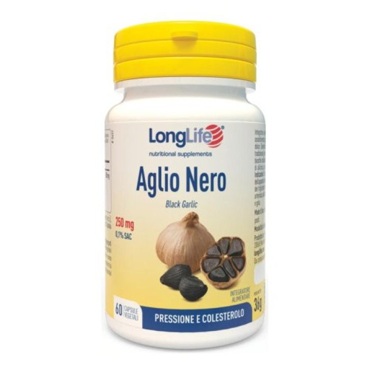 Aglio Nero Integratore Cardiovascolare con ABG10+ Antiossidante Senza Glutine 60 Capsule Vegetali - Longlife