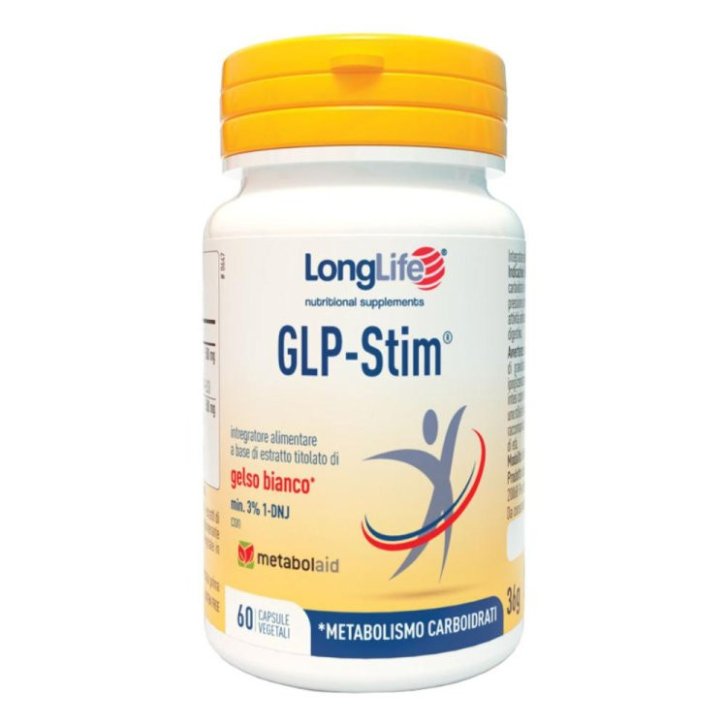 GLP-Stim Integratore Metabolismo Carboidrati con Gelso Bianco Ibisco e Verbena 60 Capsule Vegetali - Longlife