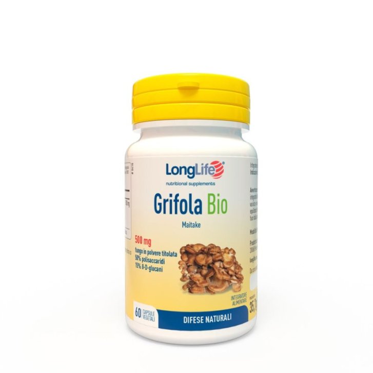 Grifola BIO Integratore Sistema Immunitario con Beta-Glucani 500mg 60 Capsule - Longlife Grifola BIO Integratore Sistema Immunitario con Beta-Glucani 500mg 60 Capsule - Longlife