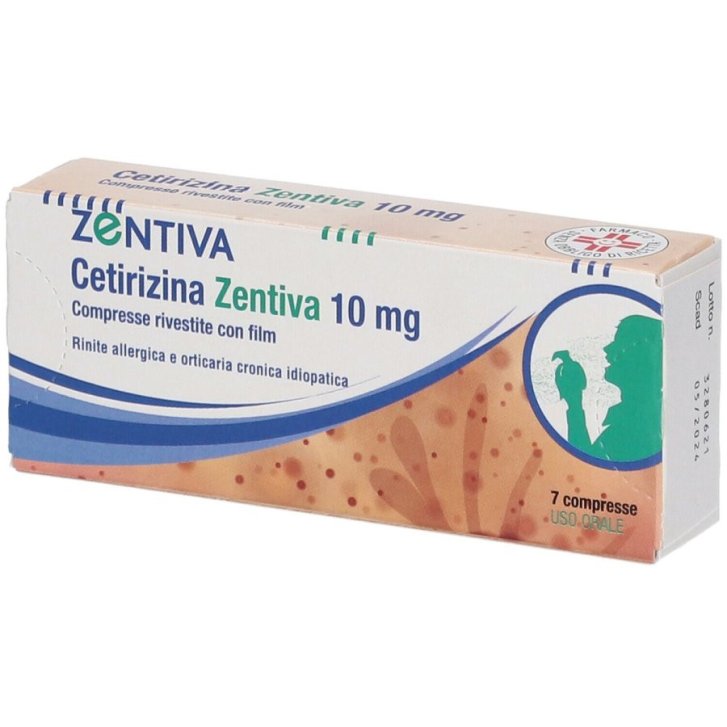 Cetirizina Zentiva Medicinale Antiallergico Rinite Allergica e Orticaria 10 mg 7 Compresse Rivestite - Zentiva