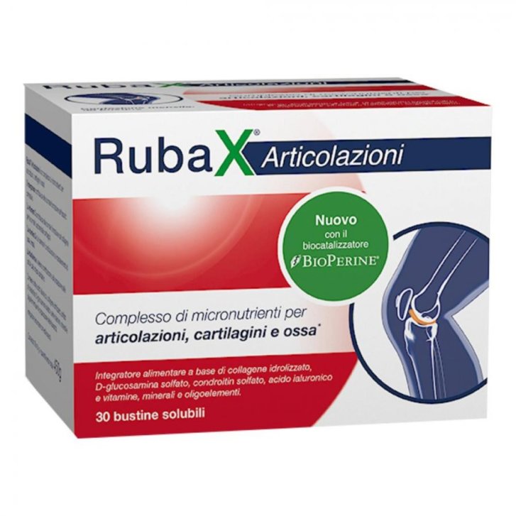 RubaXX Articolazioni Integratore per Articolazioni Cartilagini e Ossa con Collagene Glucosamina Condroitina e Acido Ialuronico 30 Bustine - PharmaSGP