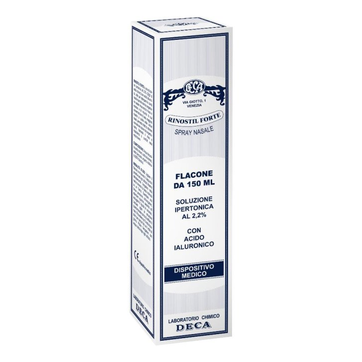 Rinostil Forte Spray Nasale Soluzione Ipertonica con Acido Ialuronico Decongestionante 150ml - Deca Laboratorio Chimico