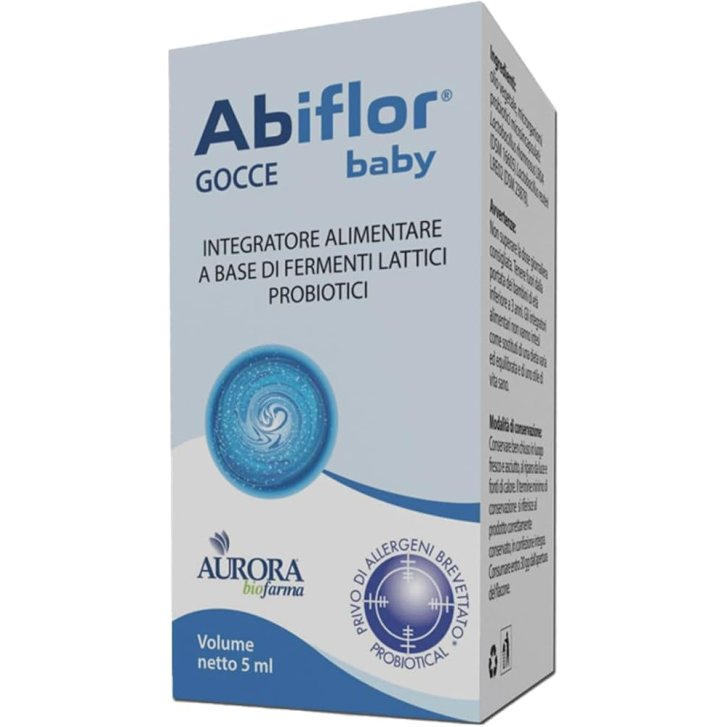 Abiflor Baby Gocce Integratore Fermenti Lattici Probiotici per Flora Intestinale 5ml - Aurora Biofarma