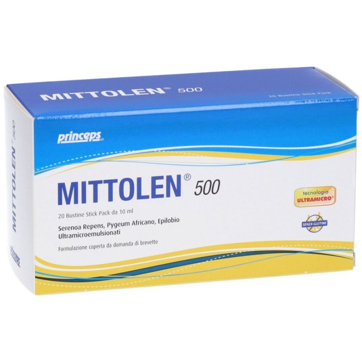 Mittolen 500 Integratore Prostata con Serenoa Repens Pygeum ed Epilobio 20 Stick Pack da 10ml - Princeps