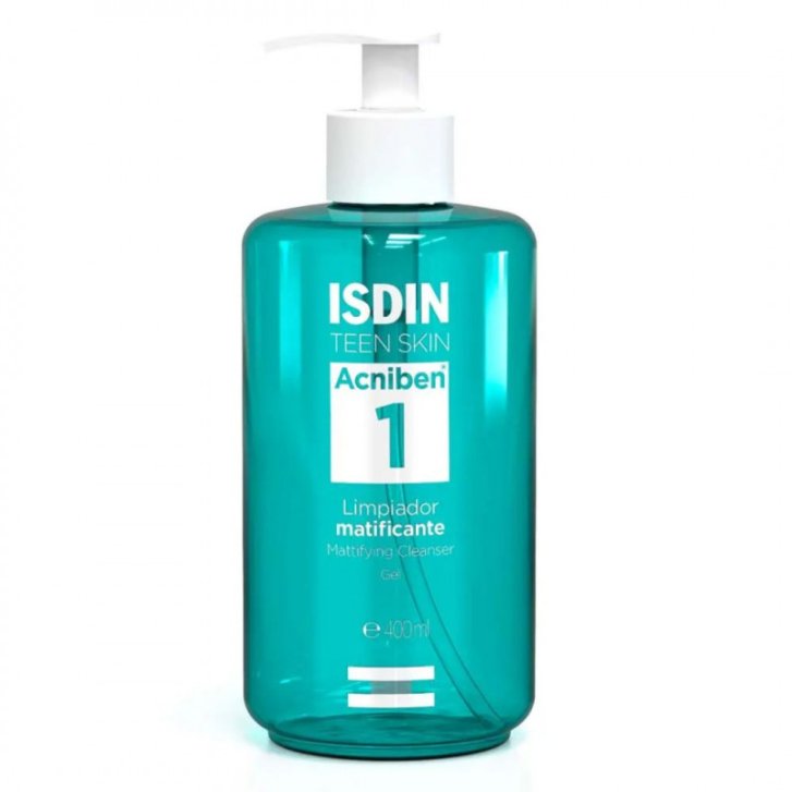 Acniben Mattifying Cleanser Detergente Gel Opacizzante per Pelle Grassa e Acneica con Acido Salicilico 400 ml - ISDIN