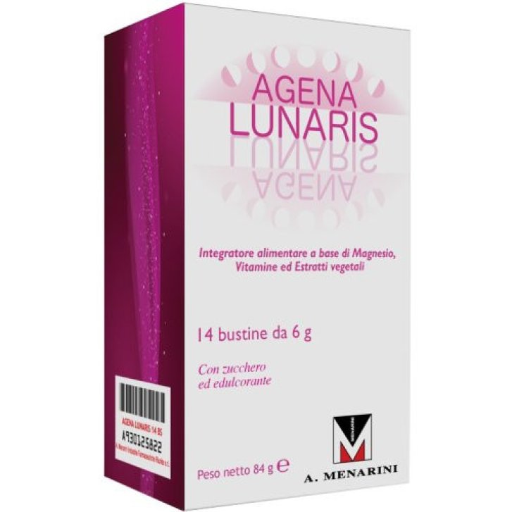 Agena Lunaris Integratore Ciclo Mestruale con Magnesio Vitamine e Estratti Vegetali 14 Bustine - Menarini