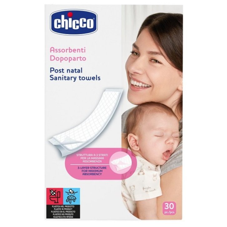 Chicco Mammy Assorbenti Postparto a 3 Strati Ipoallergenici 30 Pezzi - Chicco