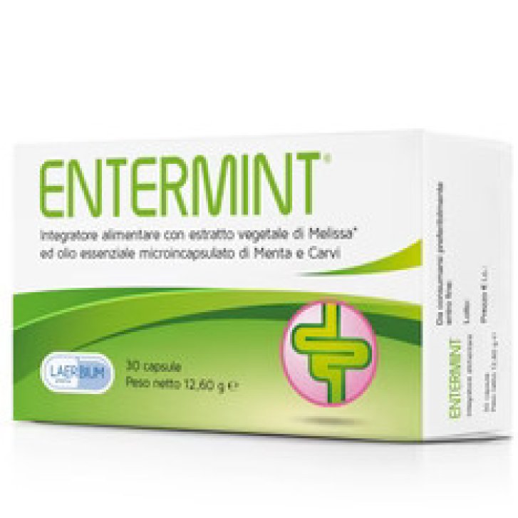 Entermint Integratore Motilità Intestinale con Melissa Menta Piperita e Carvi 30 Capsule - Laerbium Pharma