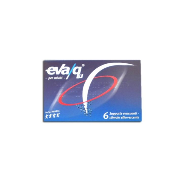 Eva-qu Supposte Evacuanti Effervescenti per Adulti contro la Stitichezza 6 Pezzi - So.Se.Pharm