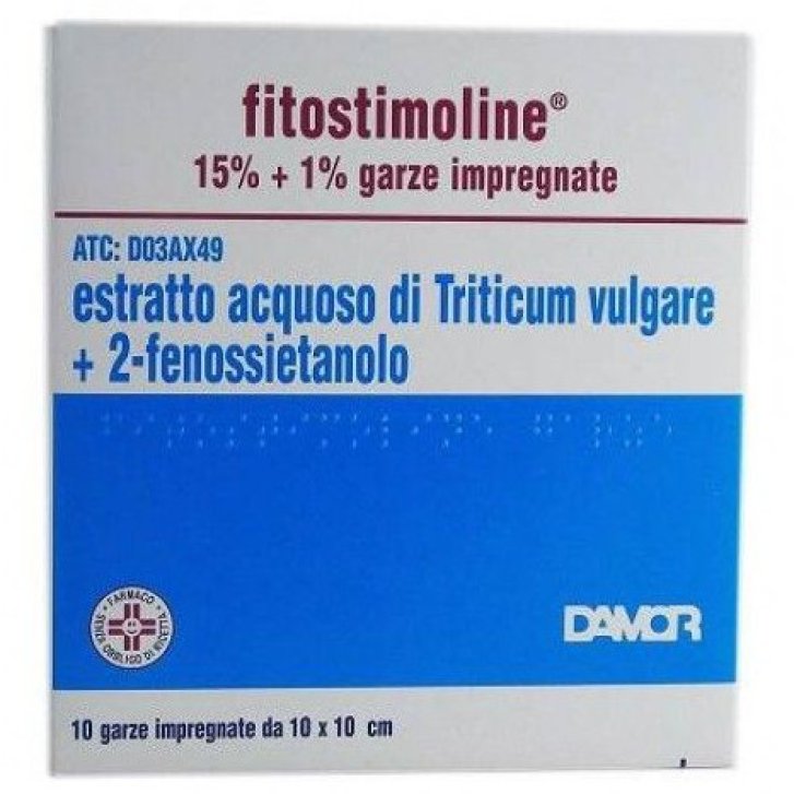 Fitostimoline 15% Garze Impregnate Cicatrizzante per Piaghe da Decubito 10 Garze - Farmaceutici Damor