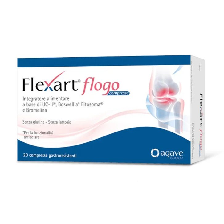 Flexart Flogo Integratore Articolazioni con UC-II Boswellia e Bromelina 20 Compresse - Agave