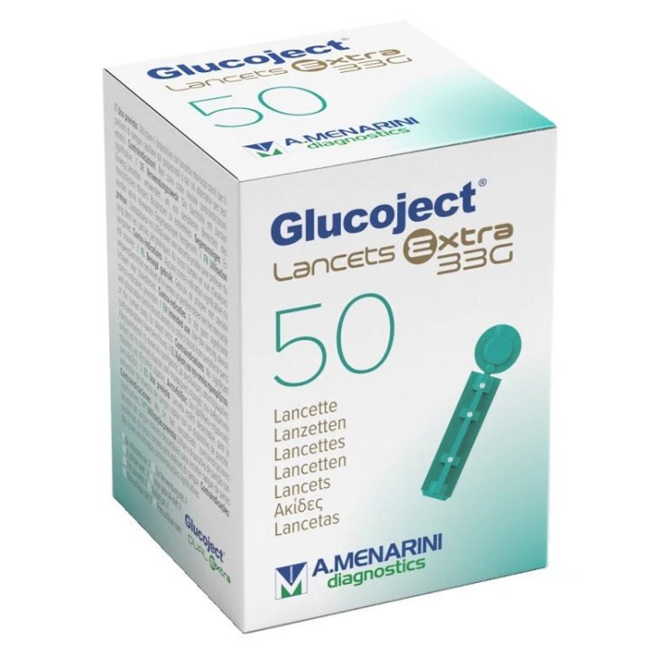 Glucoject Lancette Pungidito Extra Gauge 33G Sterili Monouso per Glicemia 50 Pezzi - A. Menarini Diagnostics