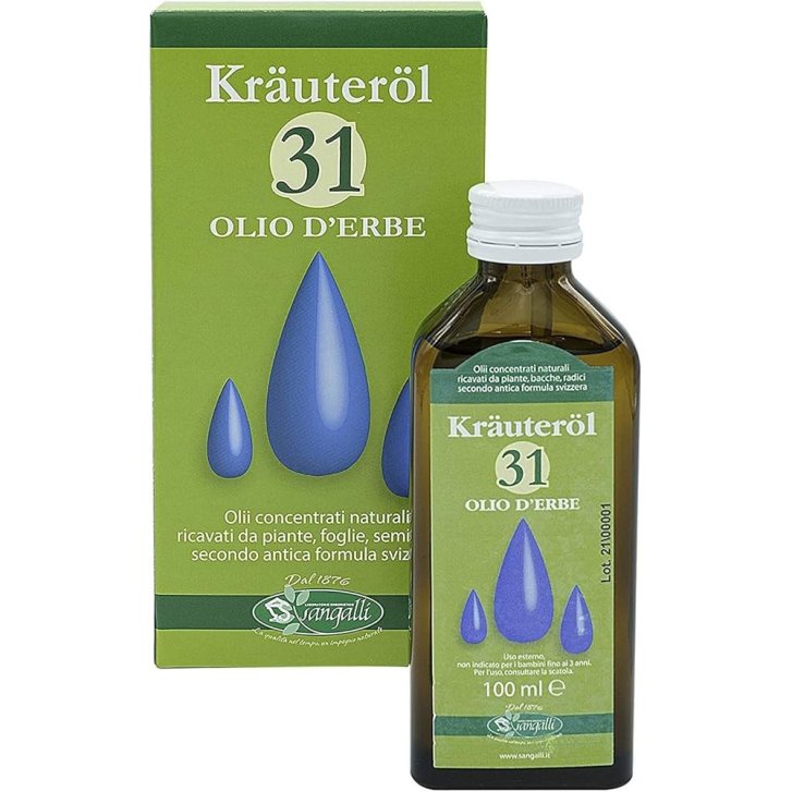 Krauterol 31 Olio d\'Erbe Multiuso Balsamico e Rilassante con 31 Oli Essenziali 100ml - Sangalli