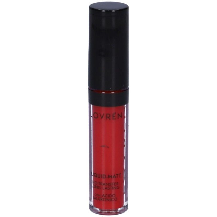 Rossetto Liquido Opaco Rosso Intenso Long Lasting con Acido Ialuronico e Olio di Avocado 3,5 ml - Lovren