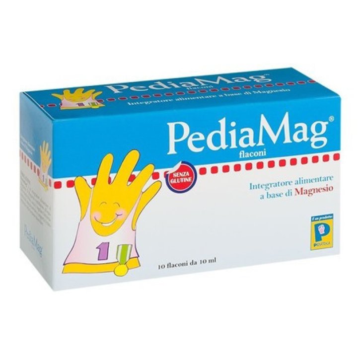 PediaMag Integratore di Magnesio per Bambini Gusto Arancia Senza Glutine e Lattosio 10 Flaconi x 10ml - Pediatrica