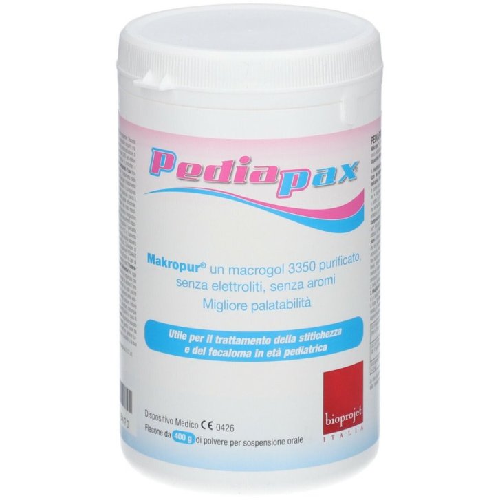 Pediapax Dispositivo Medico Polvere per Stitichezza e Fecaloma Bambini con Macrogol 3350 Senza Glutine e Lattosio 400g - Bioprojet Italia