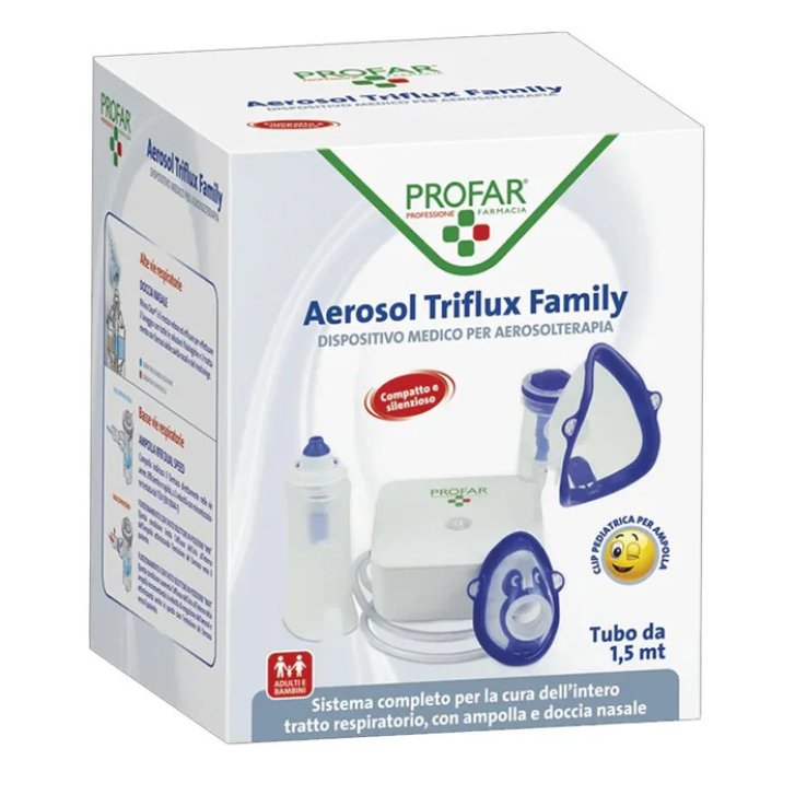 Profar Aerosol Triflux Family Dispositivo Medico con Doccia Nasale e Accessori Completi - PROFAR