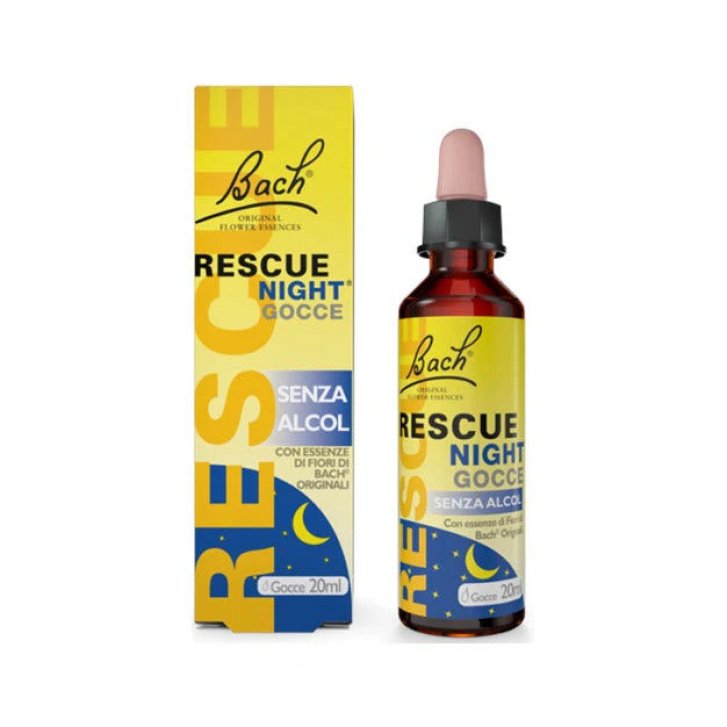 Rescue Night Integratore Fiori di Bach per Sonno e Anti-Stress Senza Alcol Gocce 20 ml - Bach