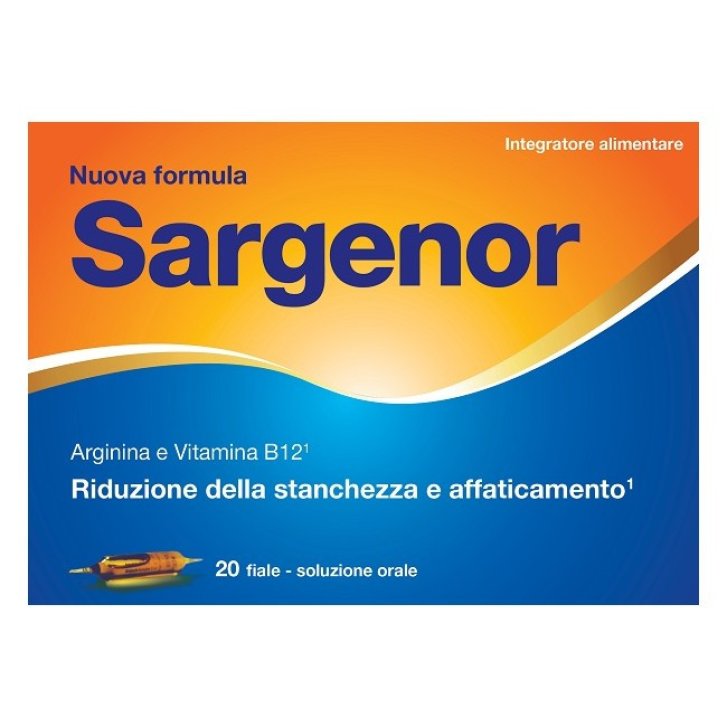 Sargenor Integratore Arginina e Vitamina B12 Contro Stanchezza e Affaticamento 20 Fiale da 5ml - Meda Pharma