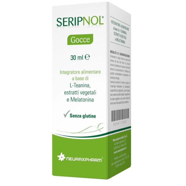 Seripnol Integratore Sonno e Relax con Melatonina L-Teanina Giuggiolo e Magnolia Gocce 30 ml - Neuraxpharm Italy