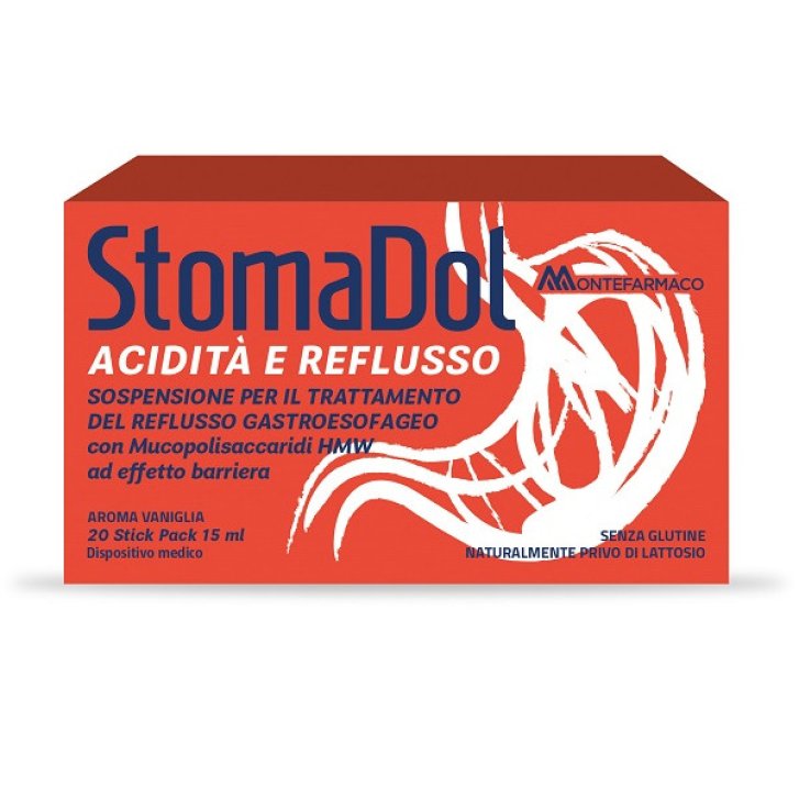Stomadol Acidità Reflusso Dispositivo Medico 20 Stick Pack da 15 ml - Montefarmaco OTC