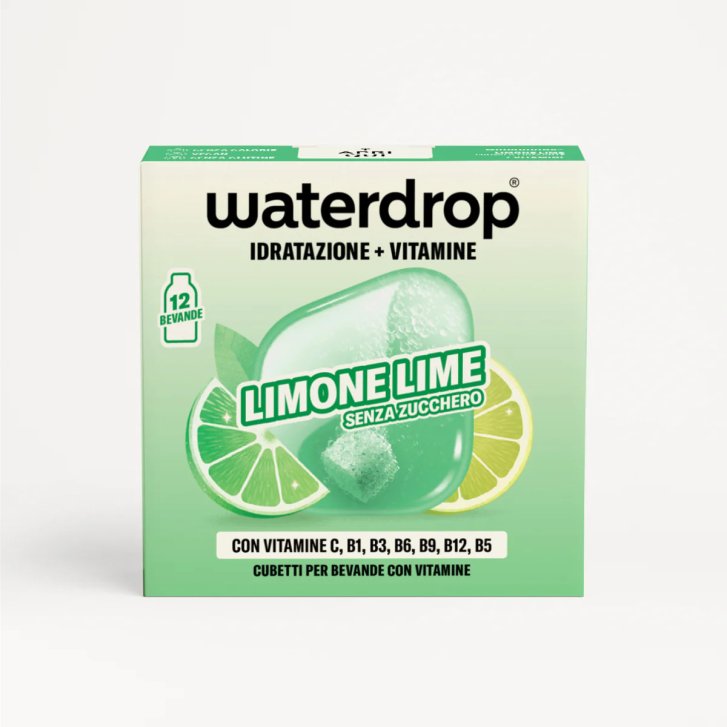 Waterdrop Microdrink Cubetti Effervescenti Gusto Limone e Lime con Vitamine del Gruppo B e Vitamina C 12 Cubetti - Waterdrop