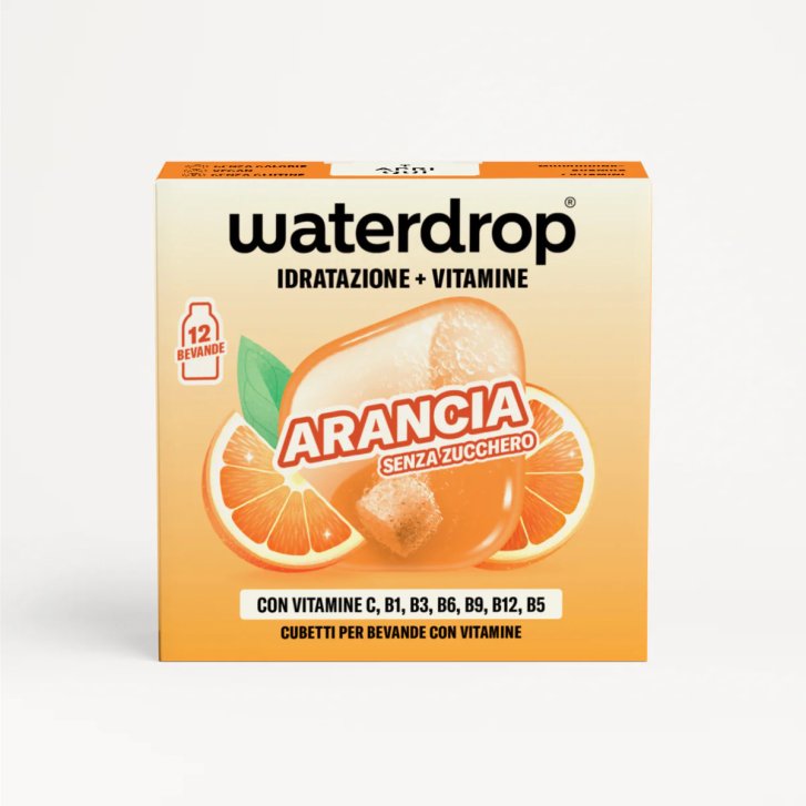 Waterdrop Microdrink Integratore Idratazione Gusto Arancia con Vitamine B e C 12 Cubetti Effervescenti - Waterdrop