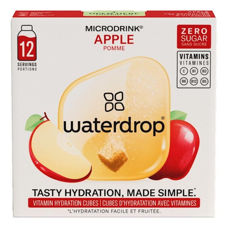 Waterdrop Microdrink Mela Integratore Cubetti Effervescenti Senza Zuccheri con Vitamina C e Vitamine Gruppo B 12 Cubetti - Waterdrop