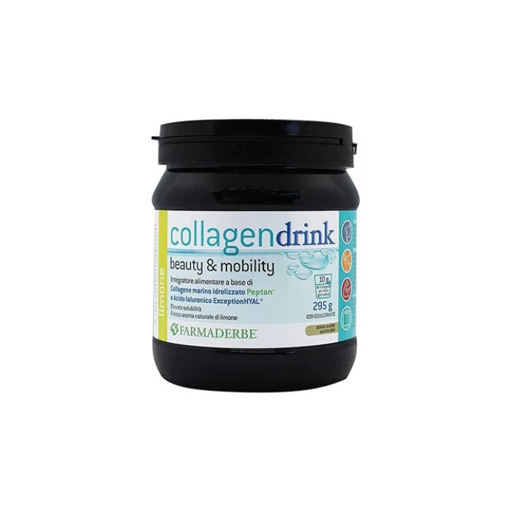 Collagen Drink Integratore Collagene Marino e Acido Ialuronico Pelle e Articolazioni Gusto Limone 295g - Farmaderbe