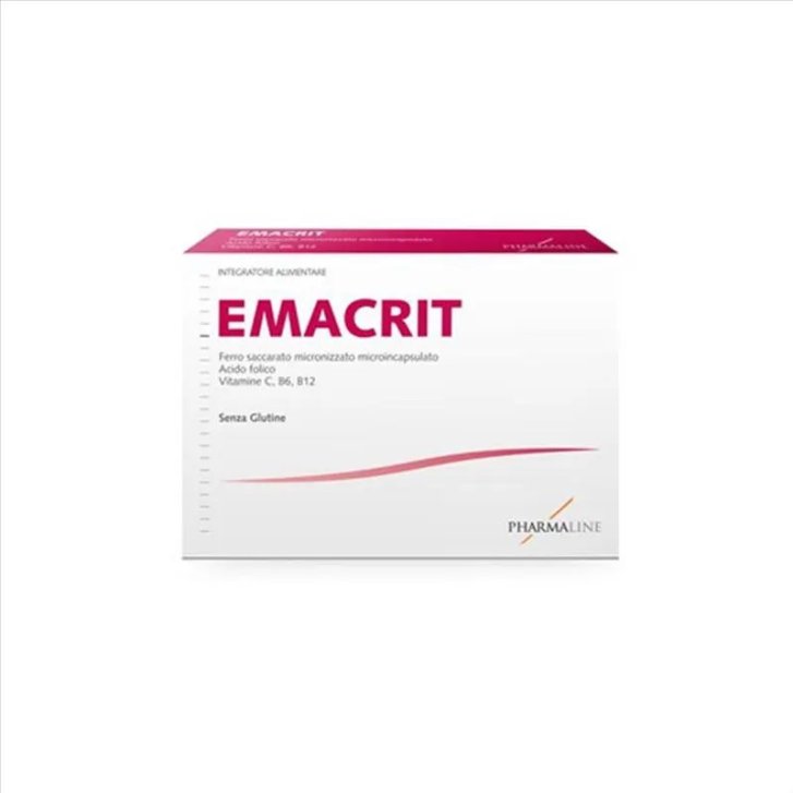 Emacrit Integratore Ferro con Acido Folico e Vitamine C B6 B12 30 Capsule - Pharma Line