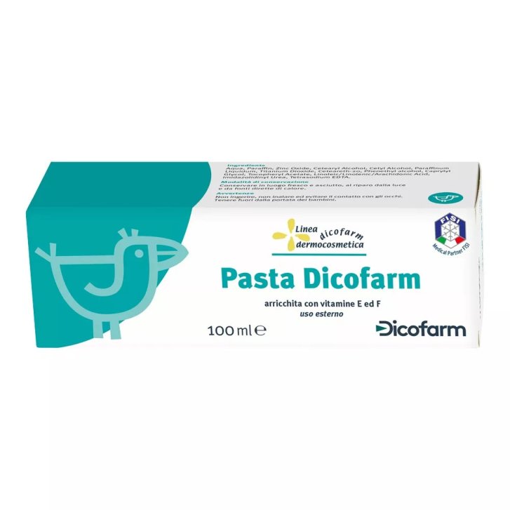 Dicofarm Pasta Protettiva per Pelle Arrossata o Irritata con Vitamina E, F e Filtro UV 100ml - Dicofarm