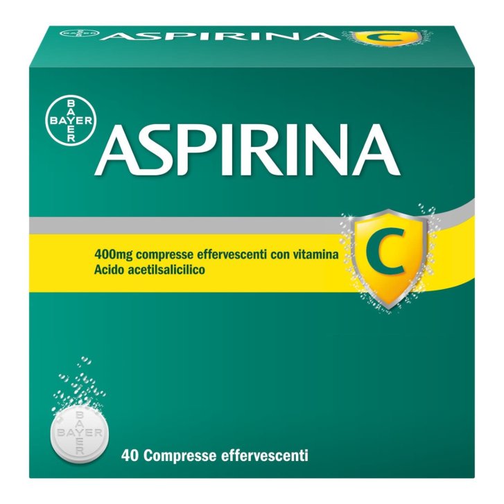 Aspirina C Farmaco Antidolorifico e Antipiretico con Vitamina C 10 Compresse Effervescenti 400+240mg - Aspirina