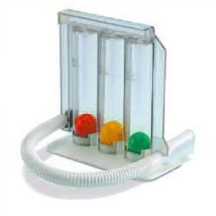 Spirometro Incentivante Volumetrico Dispositivo Medico per Ginnastica Respiratoria con Tubo Corrugato e Boccaglio - Safety