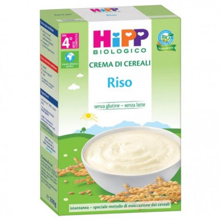 HiPP Bio Crema di Cereali Riso Alimento per Svezzamento dal 4° Mese Senza Glutine 200g - HiPP