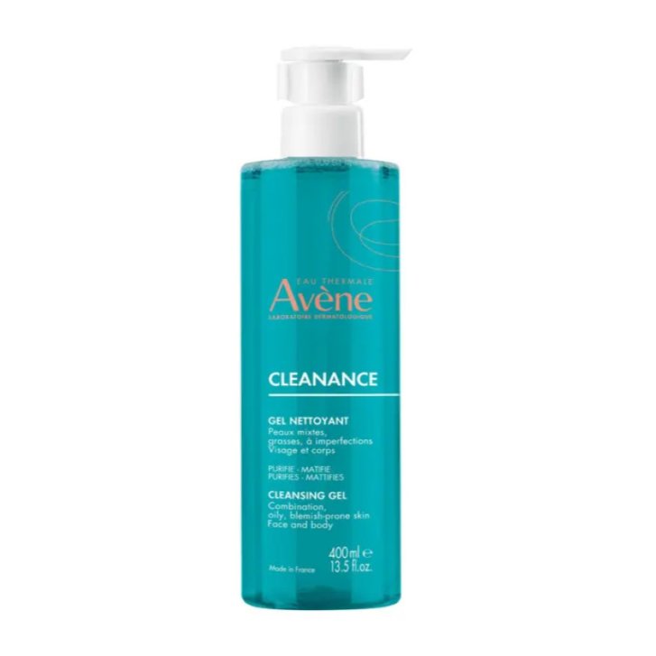 Avène Cleanance Gel Detergente Viso Purificante per Pelle Grassa e Acneica 400ml - Avène