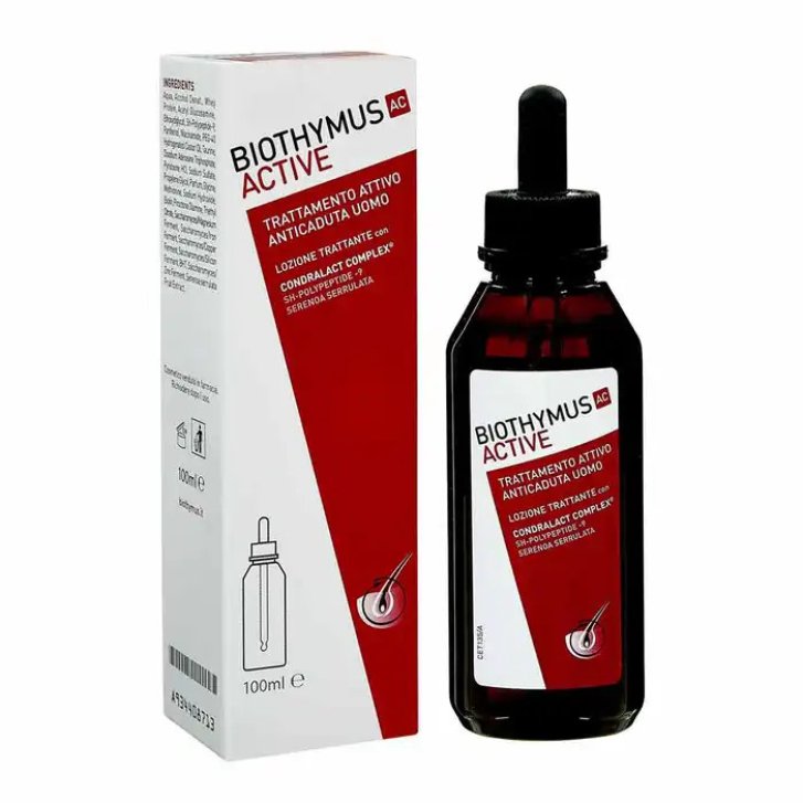 Biothymus AC Active Lozione Anticaduta Uomo con Serenoa Serrulata e SH-Polypeptide-9 100ml - Biothymus