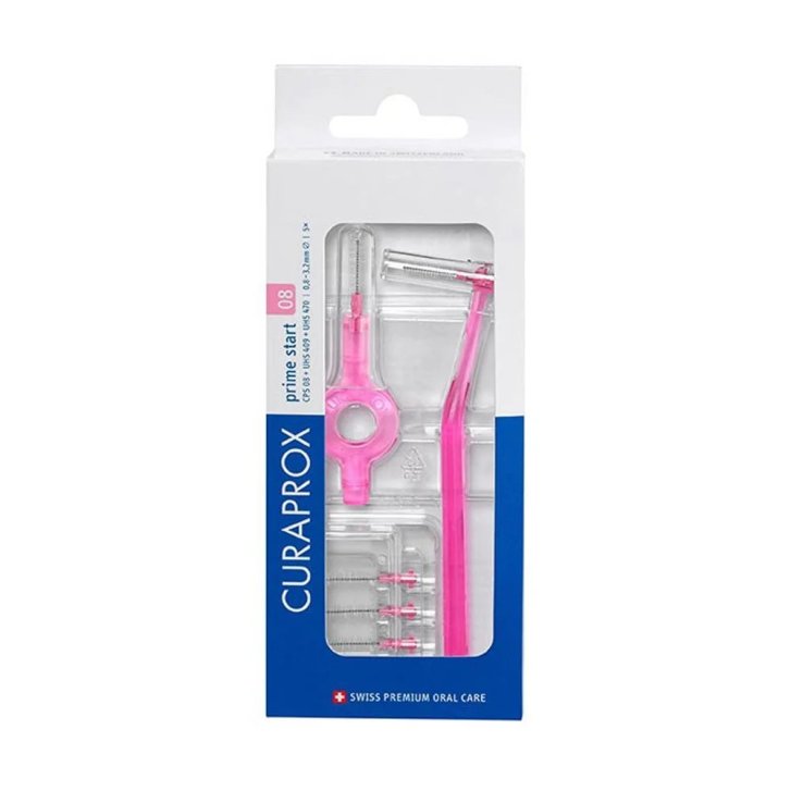 Curaprox CPS 08 Scovolino Interdentale Prime Refill Rosa 0.8mm 8 Pezzi - Curaprox