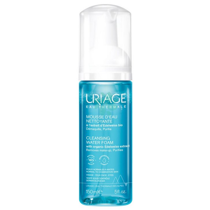 Uriage Mousse d\'Eau Schiuma Micellare Detergente Viso e Occhi Pelli Normali e Miste 150 ml - Uriage