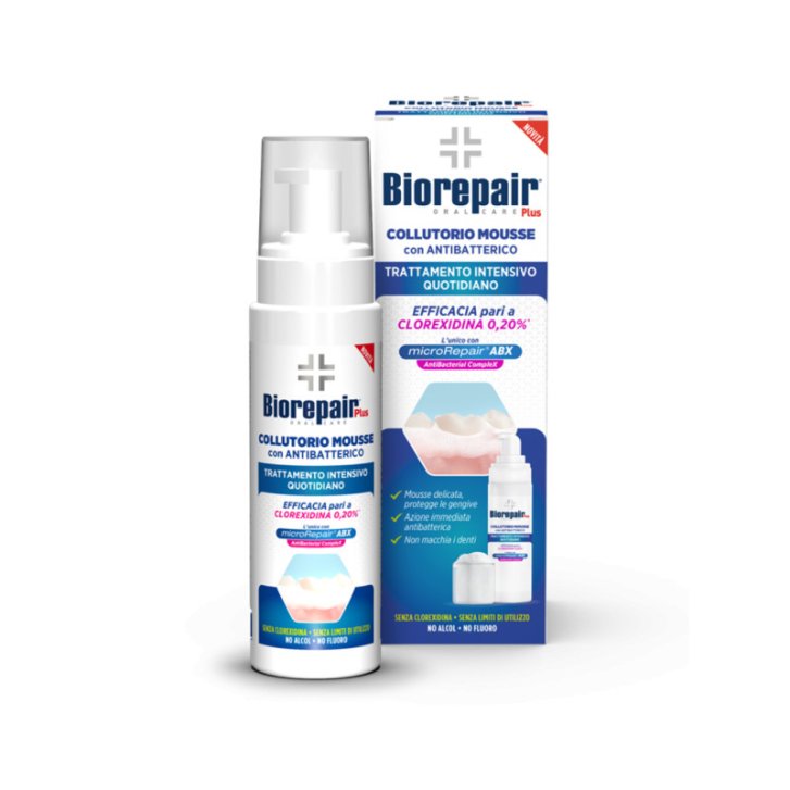 Biorepair Plus Collutorio Mousse Antibatterico Antiplacca per Gengive 200 ml - Biorepair