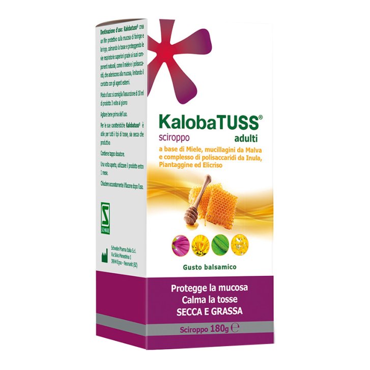 KalobaTUSS Sciroppo Adulti Dispositivo Medico Calmante Tosse Secca e Grassa 180g - Schwabe Pharma Italia
