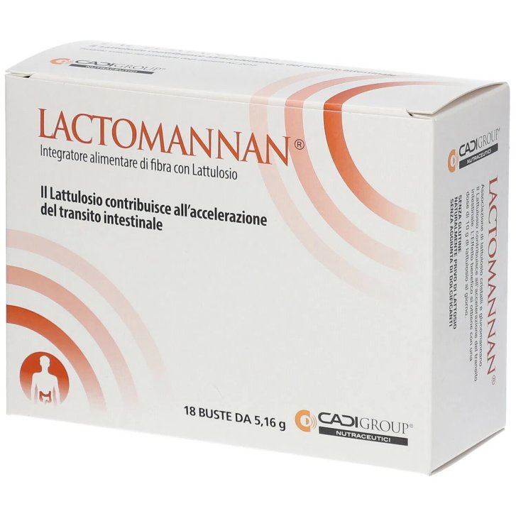 Lactomannan Integratore Transito Intestinale con Glucomannano e Lattulosio Senza Glutine 18 Bustine - CA.DI.GROUP