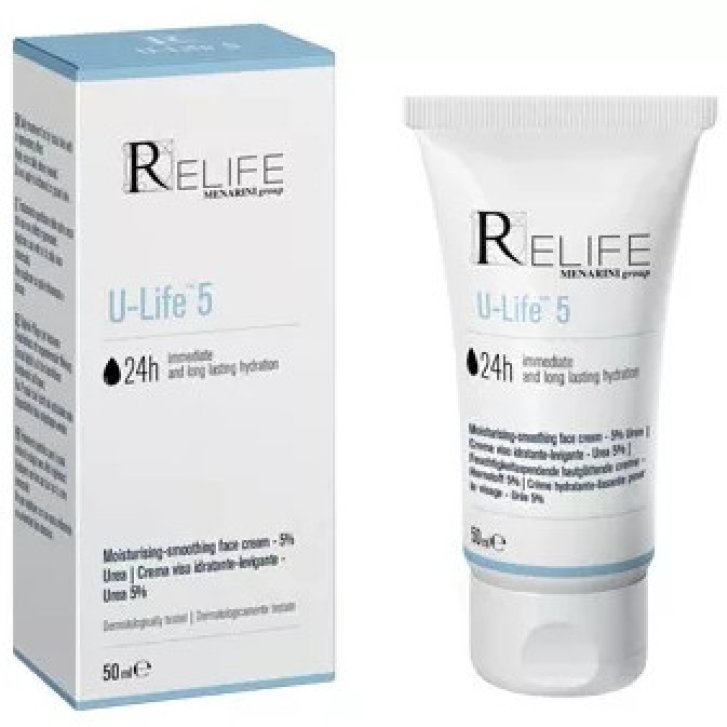 U-Life 5 Crema Viso Idratante e Levigante con Urea 5% per Pelle Secca 50ml - Relife