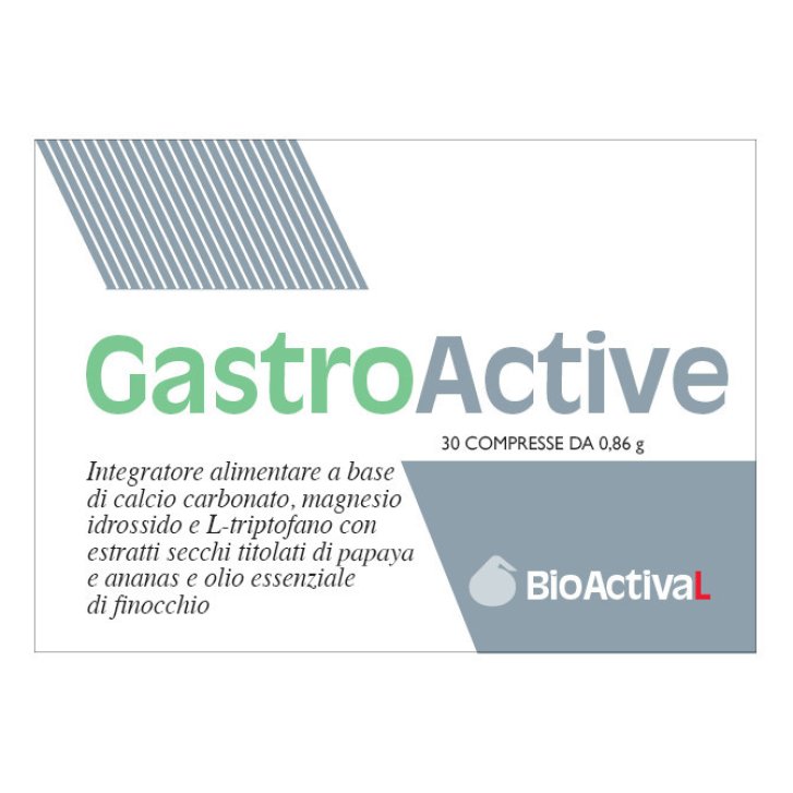 GastroActive Integratore Digestivo con Calcio, Magnesio, Papaya, Ananas e Finocchio 30 Compresse - Hologengreen