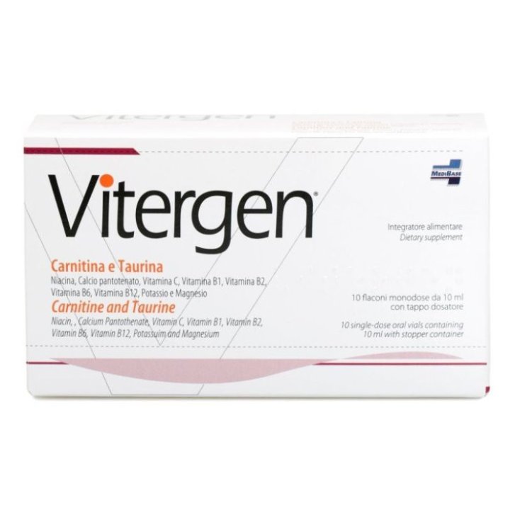 Vitergen Integratore Energetico con Ginseng Carnitina Taurina e Vitamine B 10 Flaconcini - Medibase