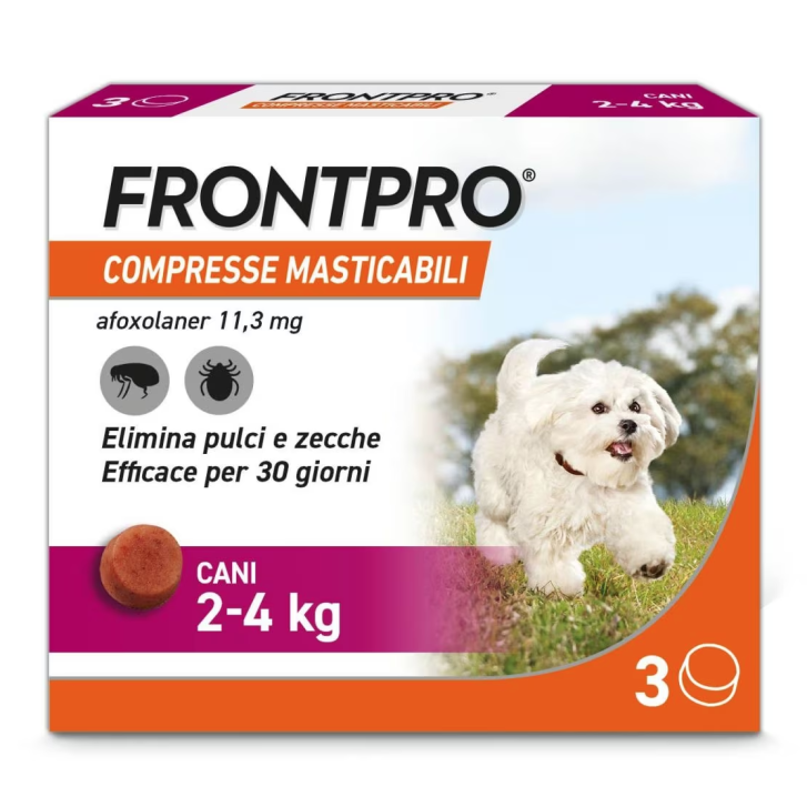 FRONTPRO 3 compresse masticabili 11,3 mg per cani da 2 a 4 kg