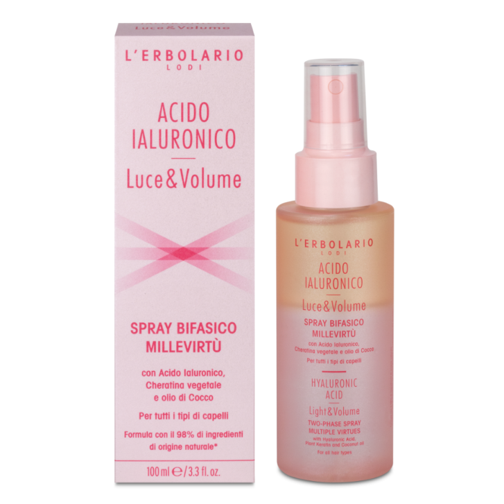 Spray Bifasico MilleVirtù Acido Ialuronico Luce&Volume ERBOLARIO 100 ml