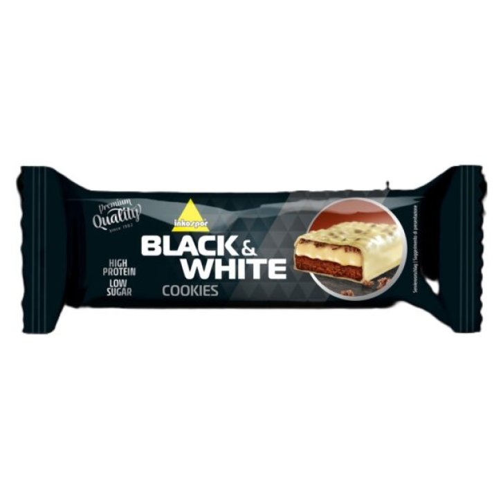 INKOSPOR Black & White Cookies – Barrette Proteiche al Gusto Biscotto
