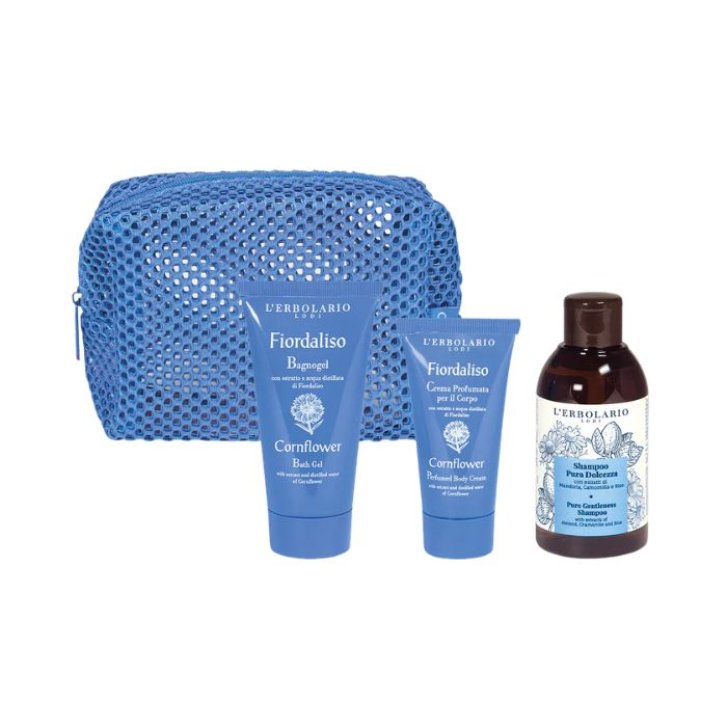 L'Erbolario Kit Viaggio Corpo e Capelli – Bagnogel, Crema Corpo e Shampoo Delicato al Fiordaliso (3 pz)