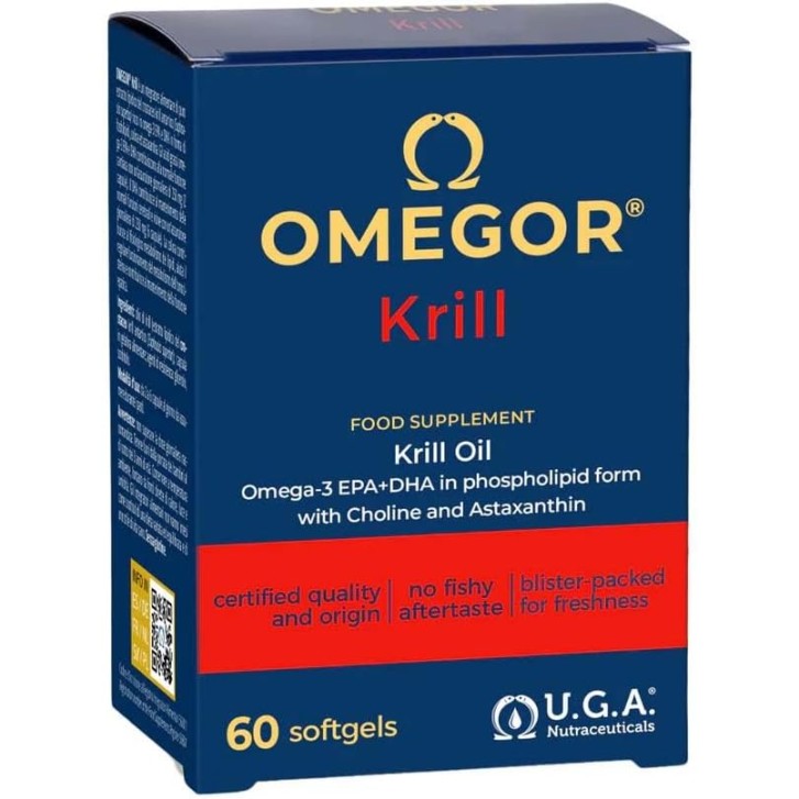 Integratore Omega-3 Olio di Krill Antartico Alta Purezza 60 Capsule - Omegor Krill