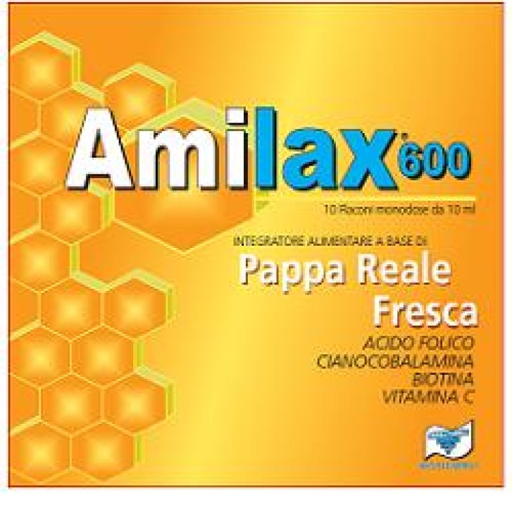 Amilax 600 integratore a base di Pappa reale 10 Flaconi da 10 Ml